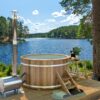Hottub met externe aluminium kachel ø180 cm Thermowood