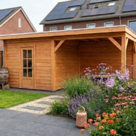 Half dicht incl. deur en open met achterwand