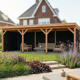 Met 3x zwarte zij- en 3x achterwand