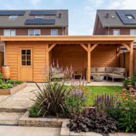 Combinatie 5 half dicht incl. deur en open met achterwand