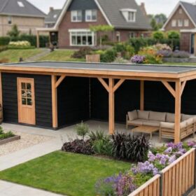 Half dicht incl. onbehandelde deur en open met zwarte achterwand