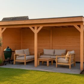 Met zij- en 2x achterwand